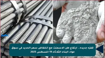 قفزة جديدة.. ارتفاع طن الأسمنت مع انخفاض سعر الحديد في سوق مواد البناء الثلاثاء 19 أغسطس 2025